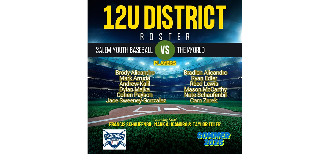 2026 12u District Roster